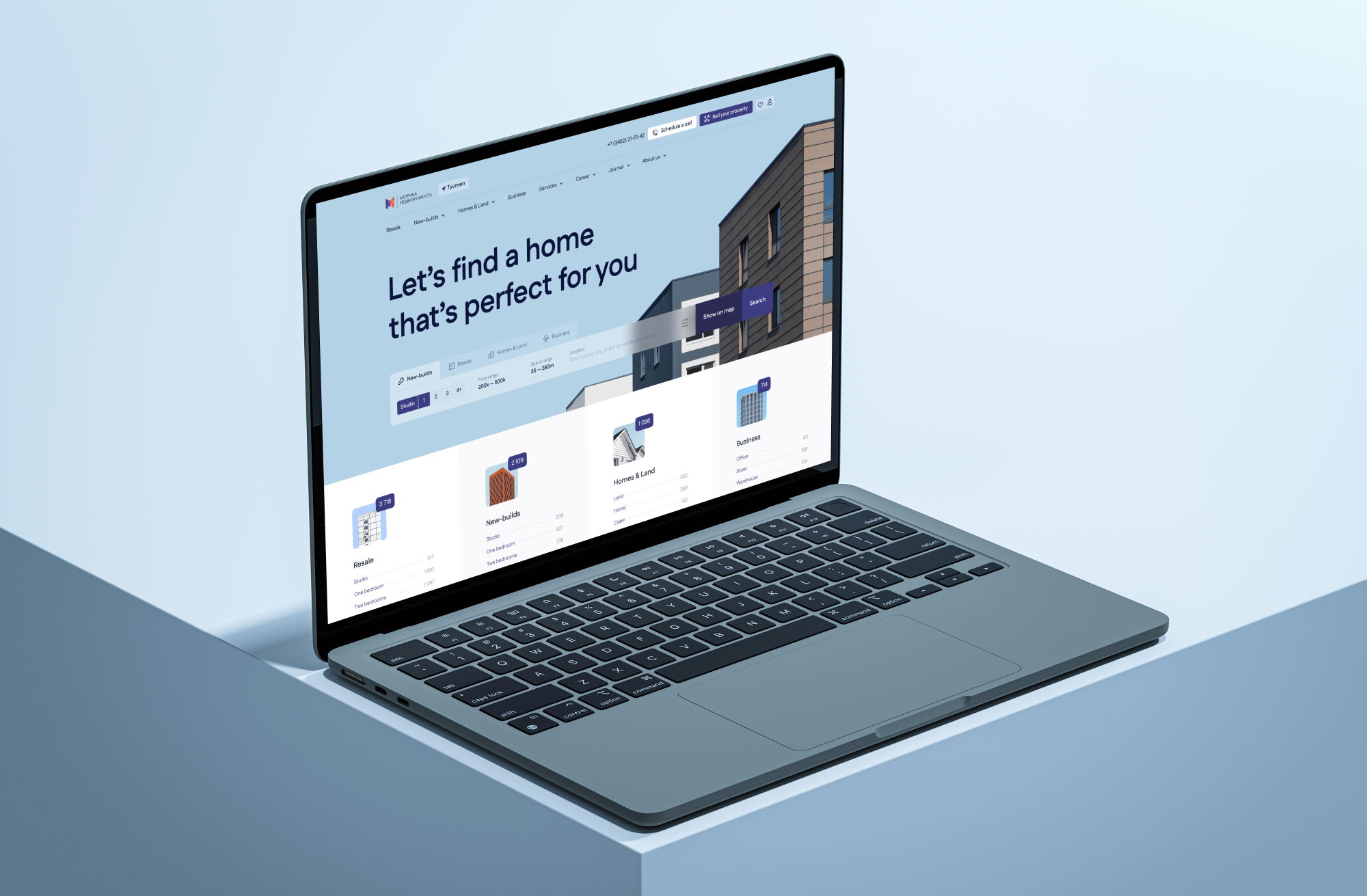 Real estate platform interface